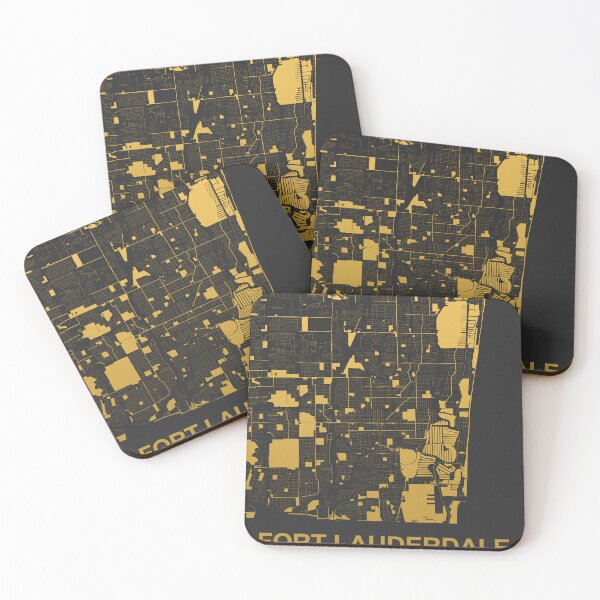 Item preview, Fort Lauderdale Florida USA Black Gold Map Art designed and sold by EpicMaps.