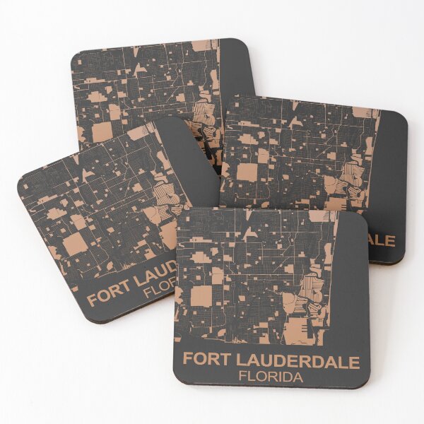 Item preview, Fort Lauderdale Chocolate color Map Art Florida USA designed and sold by EpicMaps.