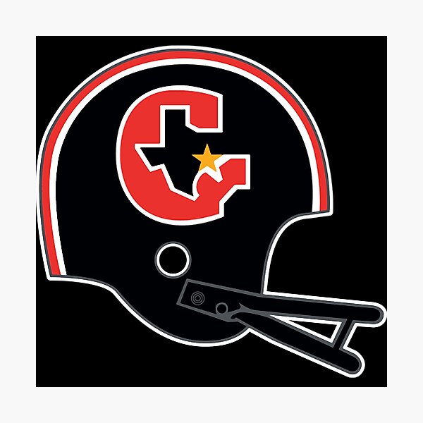 "Houston Gamblers USFL Helmet Retro Logo" Photographic Print by Tshie66
