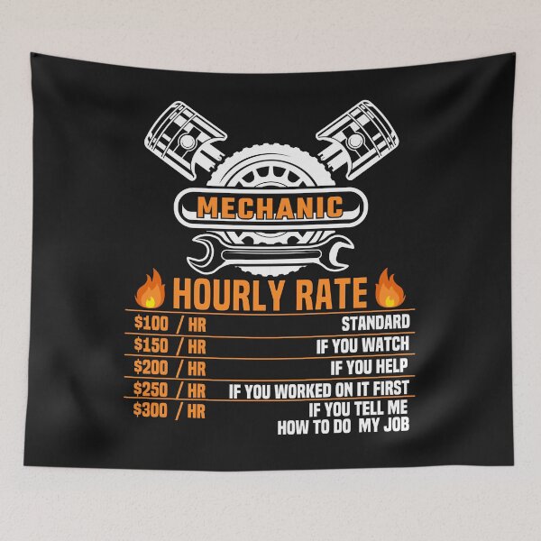 Item preview, Funny Mechanic Hourly Rate Labor Rates Shirt designed and sold by PuPPuB.