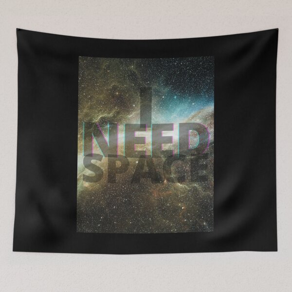 Item preview, I Need Space - Blue, Yellow Galaxy designed and sold by Quirkdom.