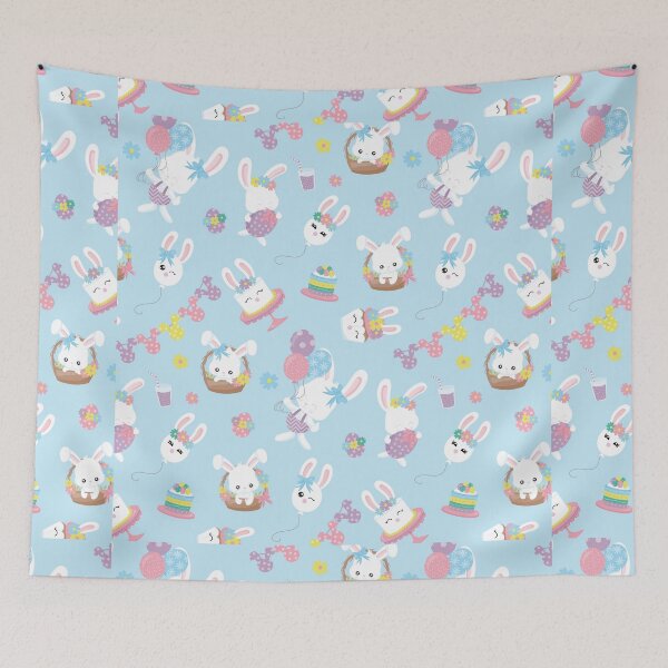 Item preview, Cute Easter Bunny Rabbit Egg Light Blue Pattern designed and sold by ILLYL Creatives.