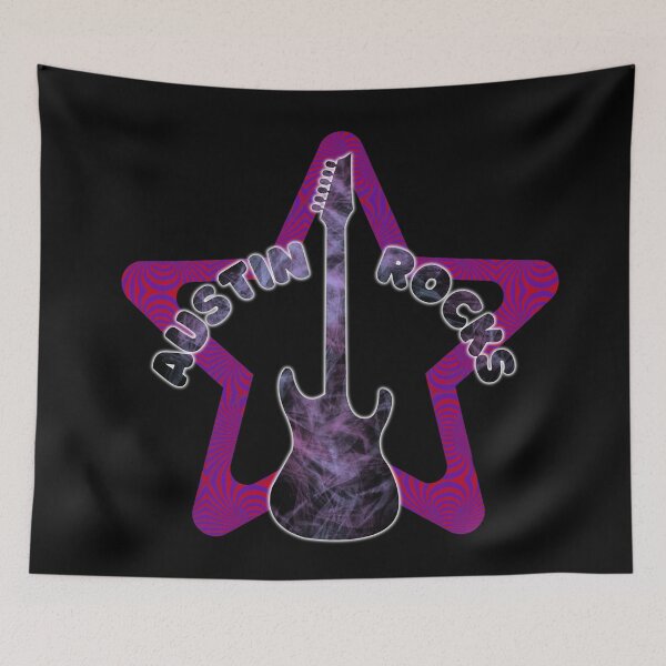 Item preview, Austin Rock Star Electric Guitar Design Honoring Badass Texas Music designed and sold by BadassBazaar.