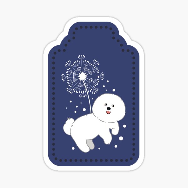 Item preview, Fleurs de pissenlit Bichon Frise designed and sold by Lulupainting.