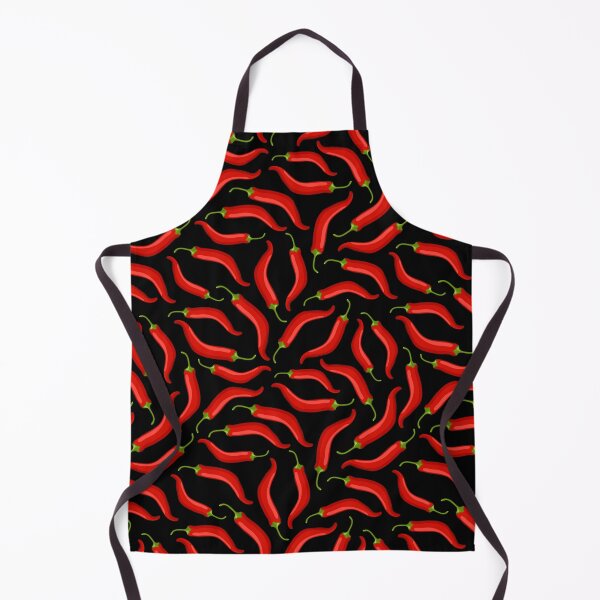Item preview, Hot red chili pepper pattern with black background designed and sold by Natbasil.