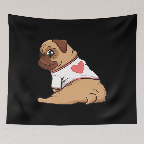 Item preview, Sweetie Fawn Pug Heart Dog Lover Mom Dad Valentines Day designed and sold by 2blackcherries.
