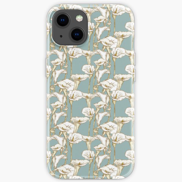  callas Lilies sketches seamless pattern  iPhone Soft Case