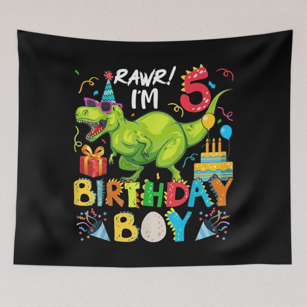 Item preview, Rawr I'm 5th Birthday Boy Dinosaur T Rex 5 Years Old  designed and sold by laurenm233.