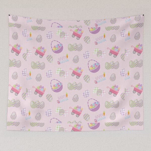 Item preview, Pink Happy Easter Egg Basket Cute Pattern designed and sold by ILLYL Creatives.