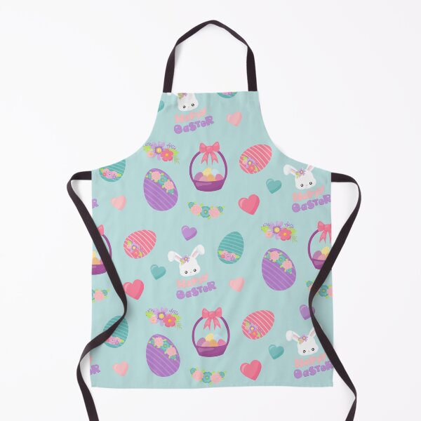 Item preview, Light Blue Happy Easter Bunny Rabbit Egg Basket Pattern designed and sold by ILLYL Creatives.