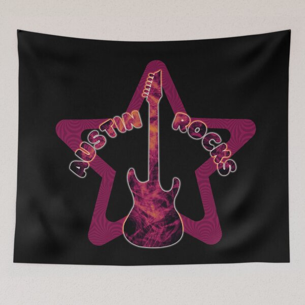 Item preview, Austin Rock Star Electric Guitar Design Honoring Badass Texas Music designed and sold by BadassBazaar.
