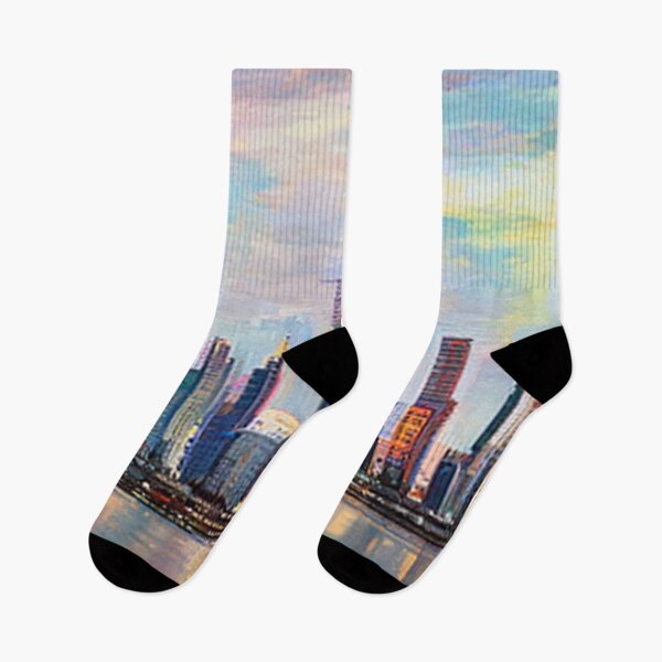 Item preview, Oil painting of Boston Skyline by AI. - US Cityscape designed and sold by AIArtWizard ⭐⭐⭐⭐⭐.