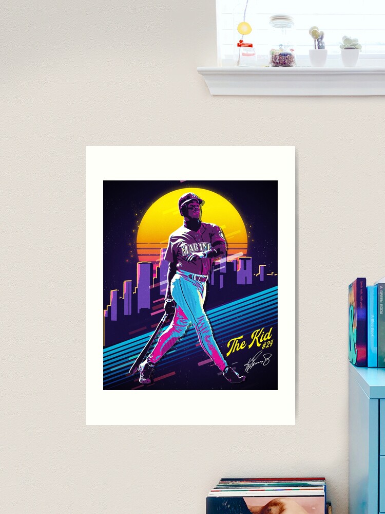 Vintage Ken Griffey Jr The Kid Baseball Retro 80s 90s Rap Style | Art Print