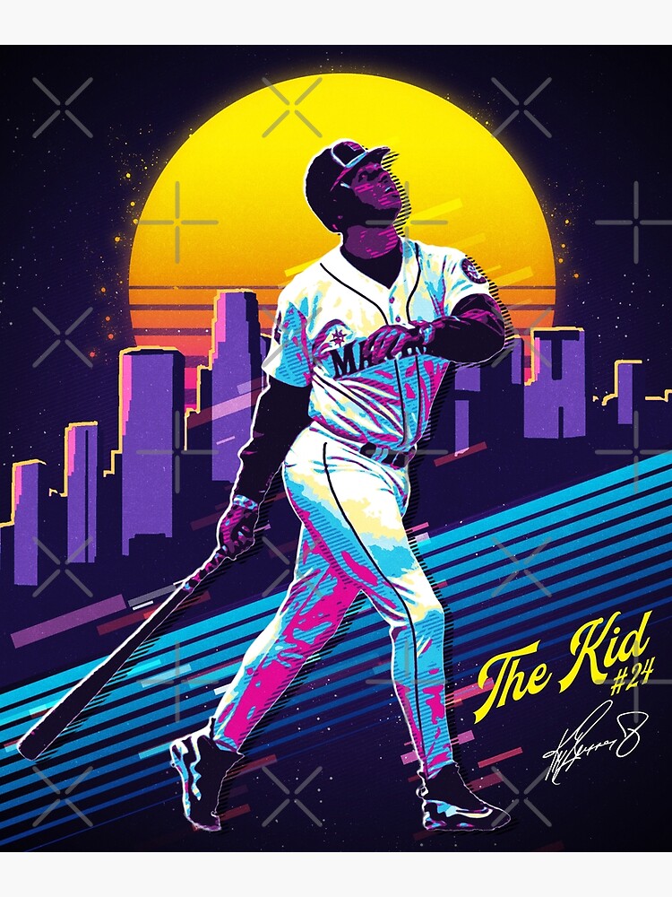Discover Ken Griffey Jr The Kid Baseball Vintage Retro 80s 90s Rap Style Premium Matte Vertical Poster