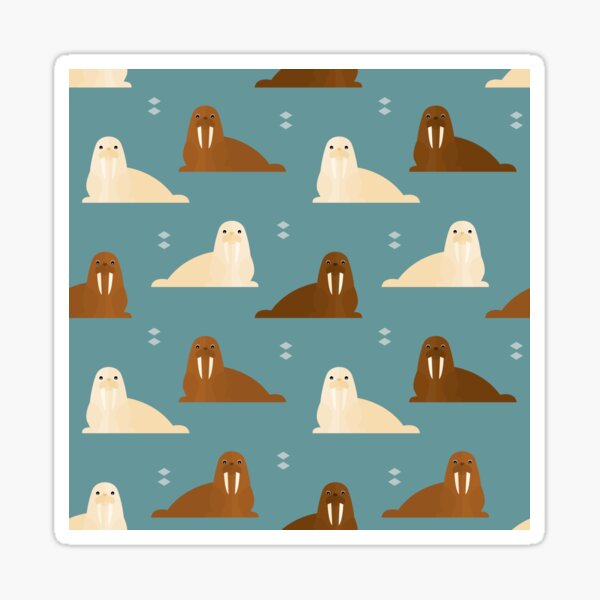Item preview, Walrusses on blue designed and sold by reneesillus.
