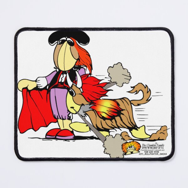 Item preview, Matador Nestor playing with Budget-a-taur Bull - Clamkin Family Cartoon designed and sold by Bruce Ingrassia.
