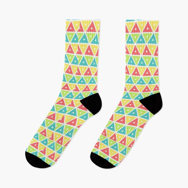 Item preview, Modern Pyramids Triangles Yellow Blue Pink Red Green Pattern Print Mid Mod Deco designed and sold by Shayna Westfall.