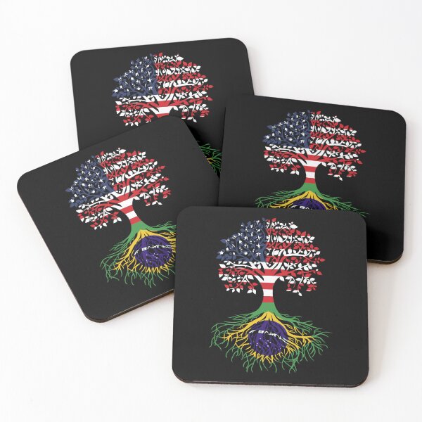 Item preview, Brazilian Roots American Grown Tree Flag designed and sold by denissebla.