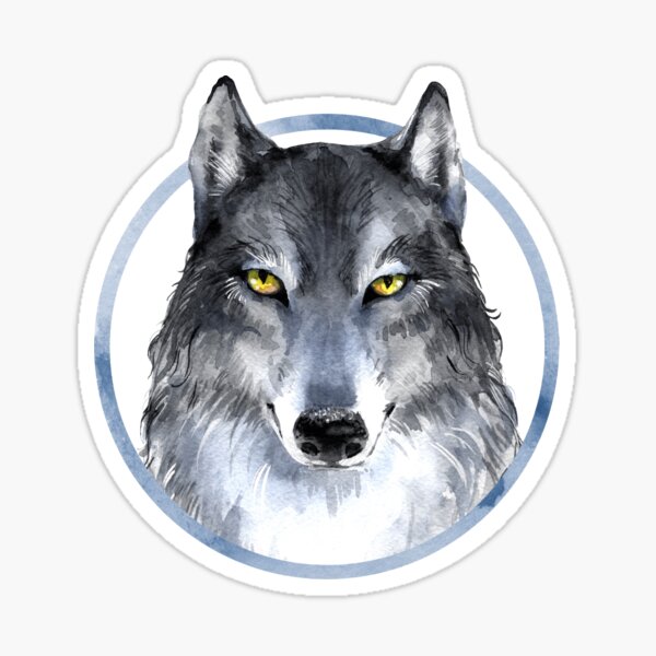 Pegatina «Lobo negro con ojos azules» de Robert-design22 | Redbubble