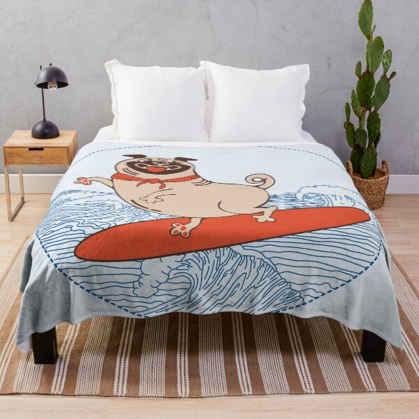 Item preview, Wave riding pug on surfboard designed and sold by CutieBlue.