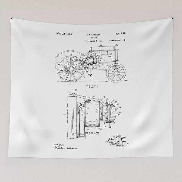 Item preview, Tractor Patent 1934 Vintage Tractor Blueprint designed and sold by anodyle.