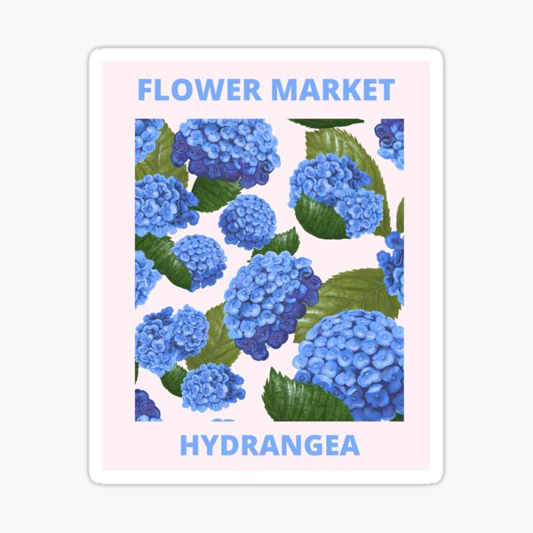 Vista previa del artículo con la obra «Mercado de flores de hortensias azules vintage», diseñado y vendido por Tamas Das.
