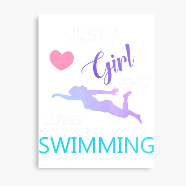 Just A Girl funny  Swimming Metal Print