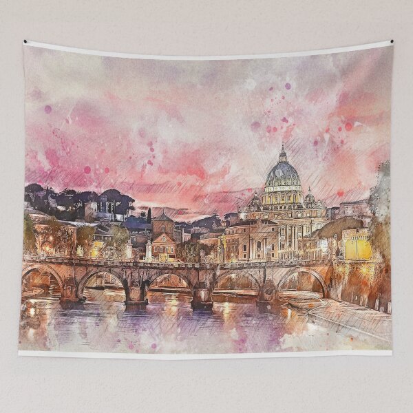 Item preview, City Water Painting. - Modern Art and Quotes designed and sold by MerryLifestyle.