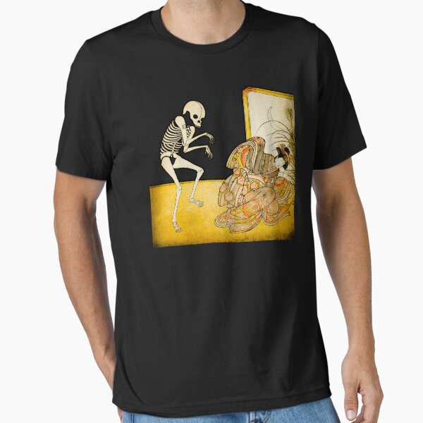 Item preview, Skeleton Monk Ghost Japanese Woodcut designed and sold by DudePal.