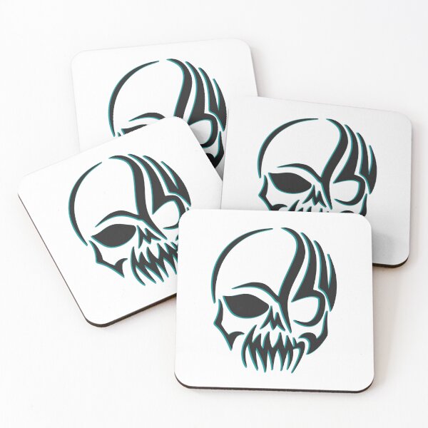 Item preview, Tribal blue and black skull designed and sold by AmonRa16.