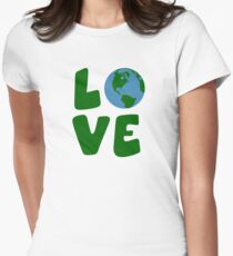 Love the Mother Earth Planet Women's Fitted T-Shirt