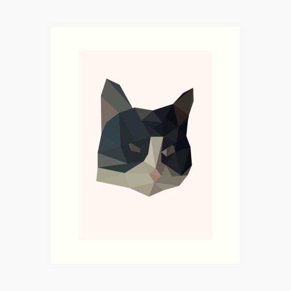 Low-poly cat Art Print