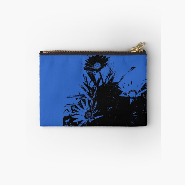 Item preview, 3 Gazanias Black and White Silhouette on blue designed and sold by DianeBP.