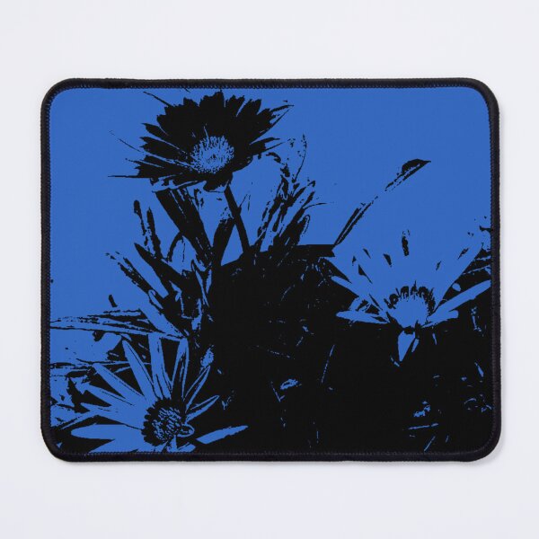 Item preview, 3 Gazanias Black and White Silhouette on blue designed and sold by DianeBP.