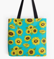 Grunge Sunflower Pattern Tote Bag