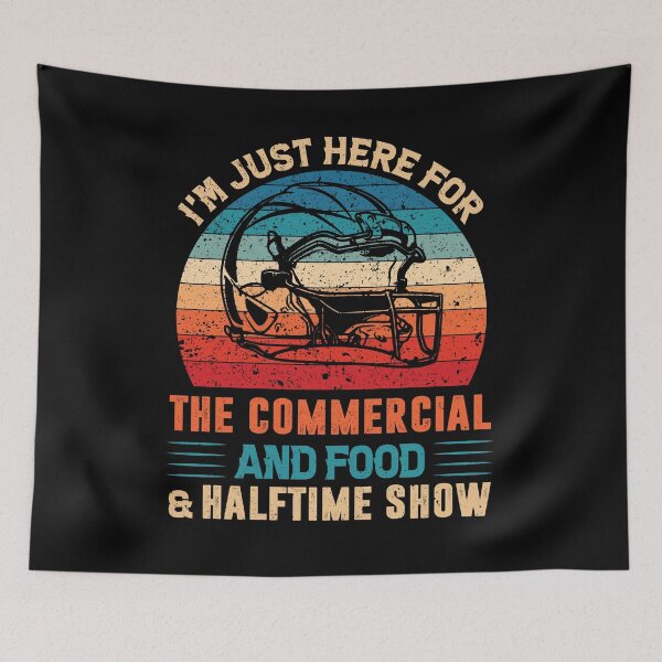 Item preview, I'm Just Here For The Commercial And Food Halftime Show Shirt, Food Lover Shirt, Marching Band Shirt, Super Bowl Shirt, Funny Sports Shirt designed and sold by aymob.