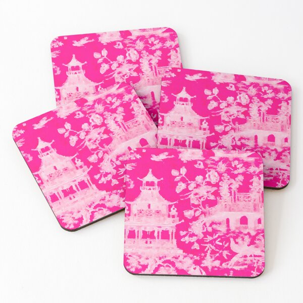 Item preview, Pink chinoiserie watercolor designed and sold by coolkatia.