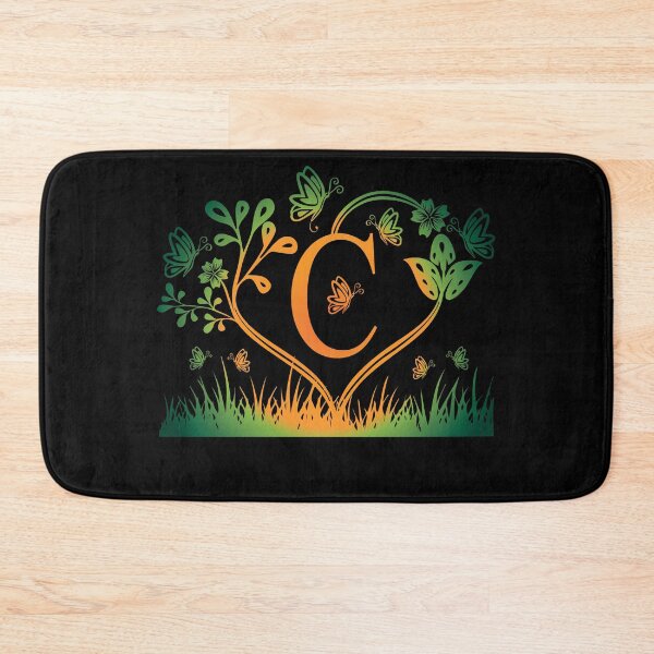 Item preview, Ornamental Letter C, Green And Yellow Butterfly And Rose, Gold Monogram Ornament designed and sold by PROMEN Creativity.