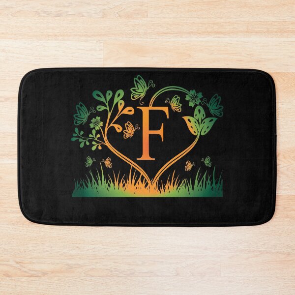 Item preview, Ornamental Letter F, Green And Yellow Butterfly And Rose, Gold Monogram Ornament designed and sold by PROMEN Creativity.
