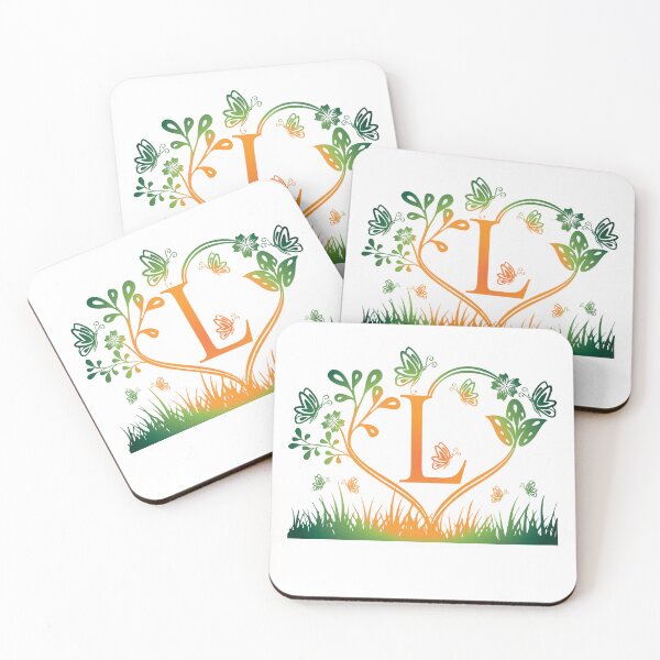 Item preview, Ornamental Letter L, Green And Yellow Butterfly And Rose, Gold Monogram Ornament designed and sold by PROMEN Creativity.