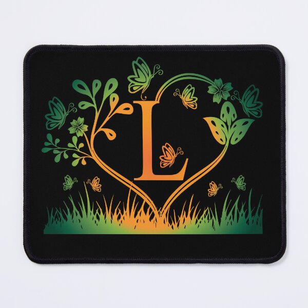 Item preview, Ornamental Letter L, Green And Yellow Butterfly And Rose, Gold Monogram Ornament designed and sold by PROMEN Creativity.
