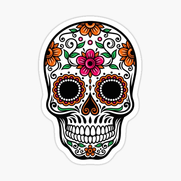 Day Of The Dead Candy Sugar Voodoo Decorative Floral Skull Mirror Wall Hanging