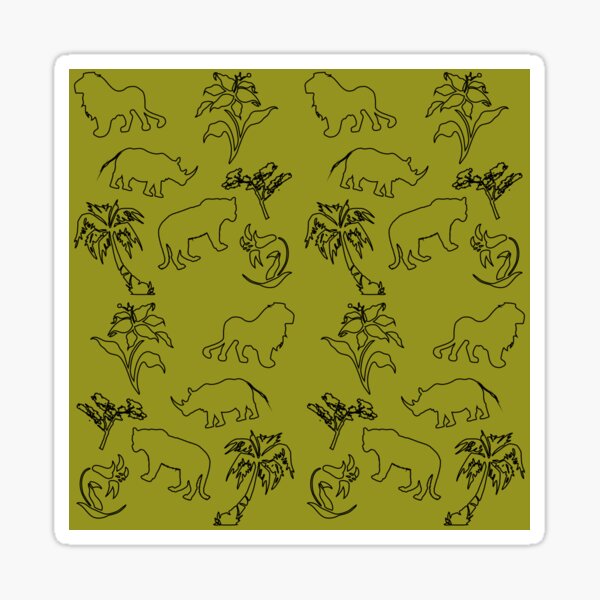 Jungle Print Black & Yellow Sticker
