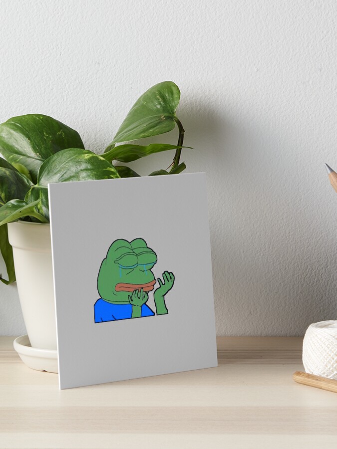 Grinning Poggers emote - peepo pepega twitch discord frog | Art Board Print