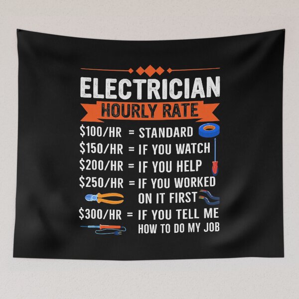 Item preview, Electrician Hourly Rate With Electric Tools Drawings Design designed and sold by SageTobias.