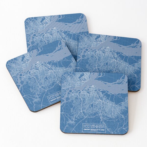 Item preview, Kinshasa City Map of Democratic Republic of the Congo - Blueprint designed and sold by deMAP.