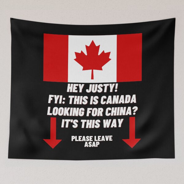 Item preview, Hey Justy! FYI: This Is Canada Looking For China? White Text designed and sold by TWMBDesigns.