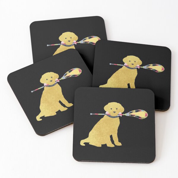 Item preview, Preppy Golden Retriever Lacrosse Dog Sticker designed and sold by mercedesfr47.