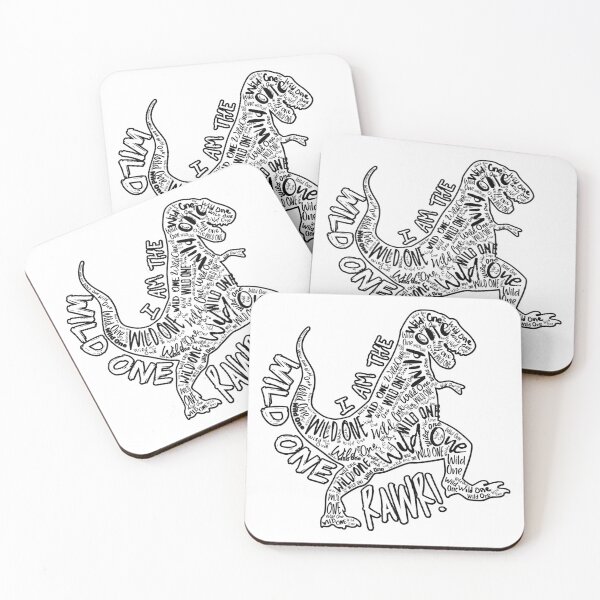 Artikelvorschau, Ich bin die wilde T-Rex-Dinosaurier-Kontur-Schattenbild-Typografie-Kunst entworfen und verkauft von Cawaiico.