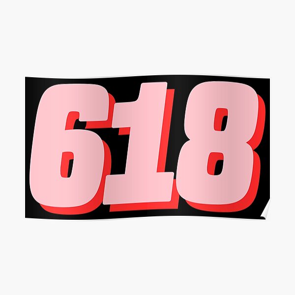  618 area code zip code location pink poster by wa ka ne redbubble